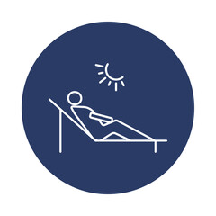 summer, ocean, bed, man, man on bed icon