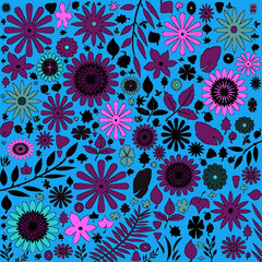 seamless pattern with flowers