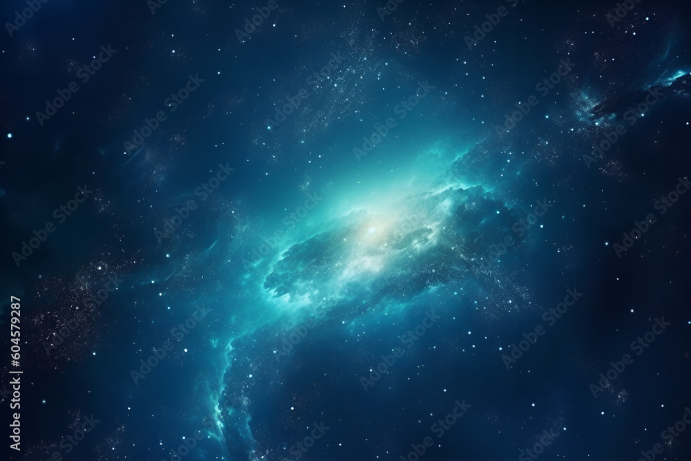 Wall mural space background with realistic nebula and shining stars. cosmos with stardust and milky way. magic 