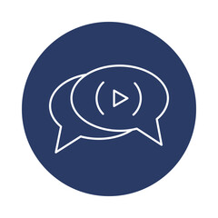 Naklejka premium bubble, chat, video, video play, video chat icon