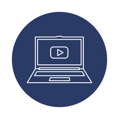 laptop, computer, video, player, laptop video icon