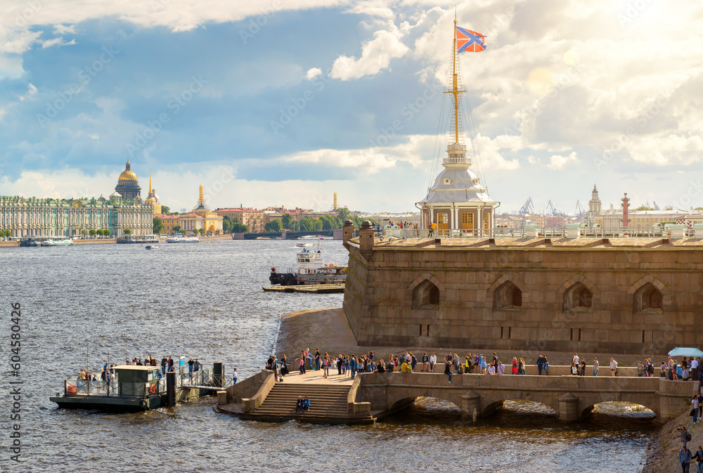 Wall mural Neva River at Peter and Paul Fortress in summer, St Petersburg, Russia