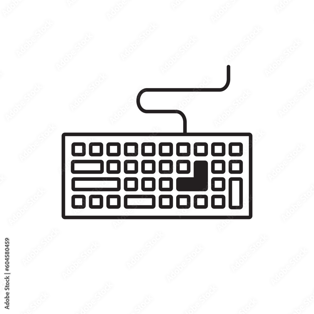 Fototapete keyboard vector icon. keyboard linear flat sign design. computer keyboard symbol pictogram. clavier 