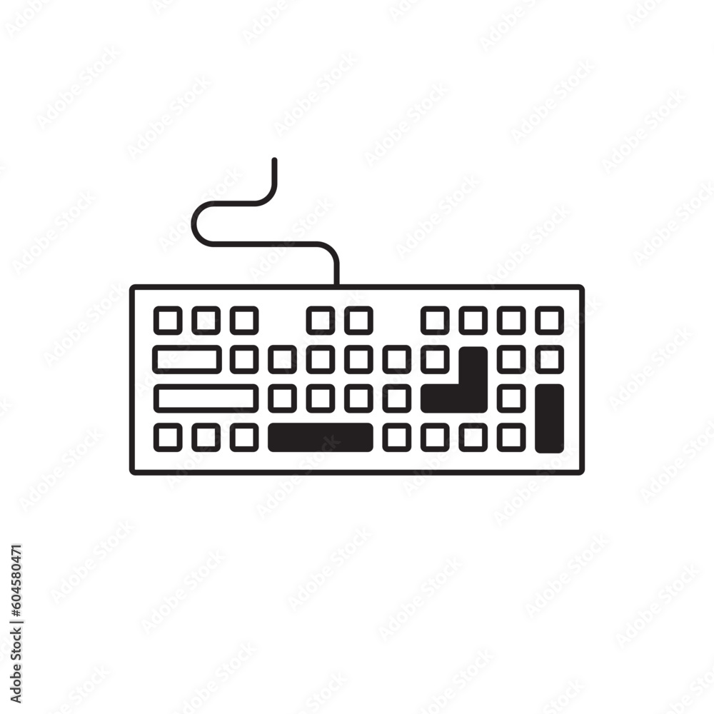 Fototapete keyboard vector icon. keyboard linear flat sign design. computer keyboard symbol pictogram. clavier 