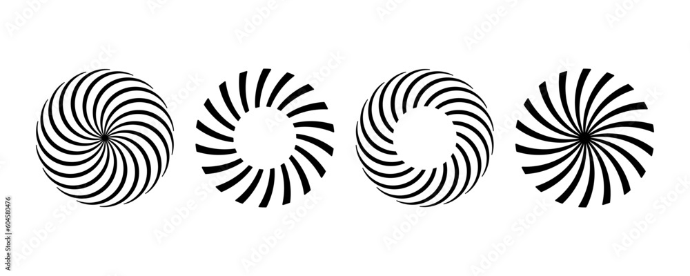 Poster abstract circle vector set. spiral swirl circle. burst radial circle. vector 10 eps.