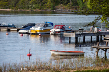 Fototapeta na wymiar boats on the sea,nacka,sverige,stockholm,sweden