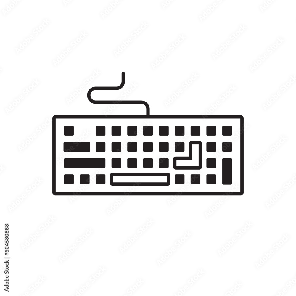 Fototapete keyboard vector icon. keyboard linear flat sign design. computer keyboard symbol pictogram. clavier 