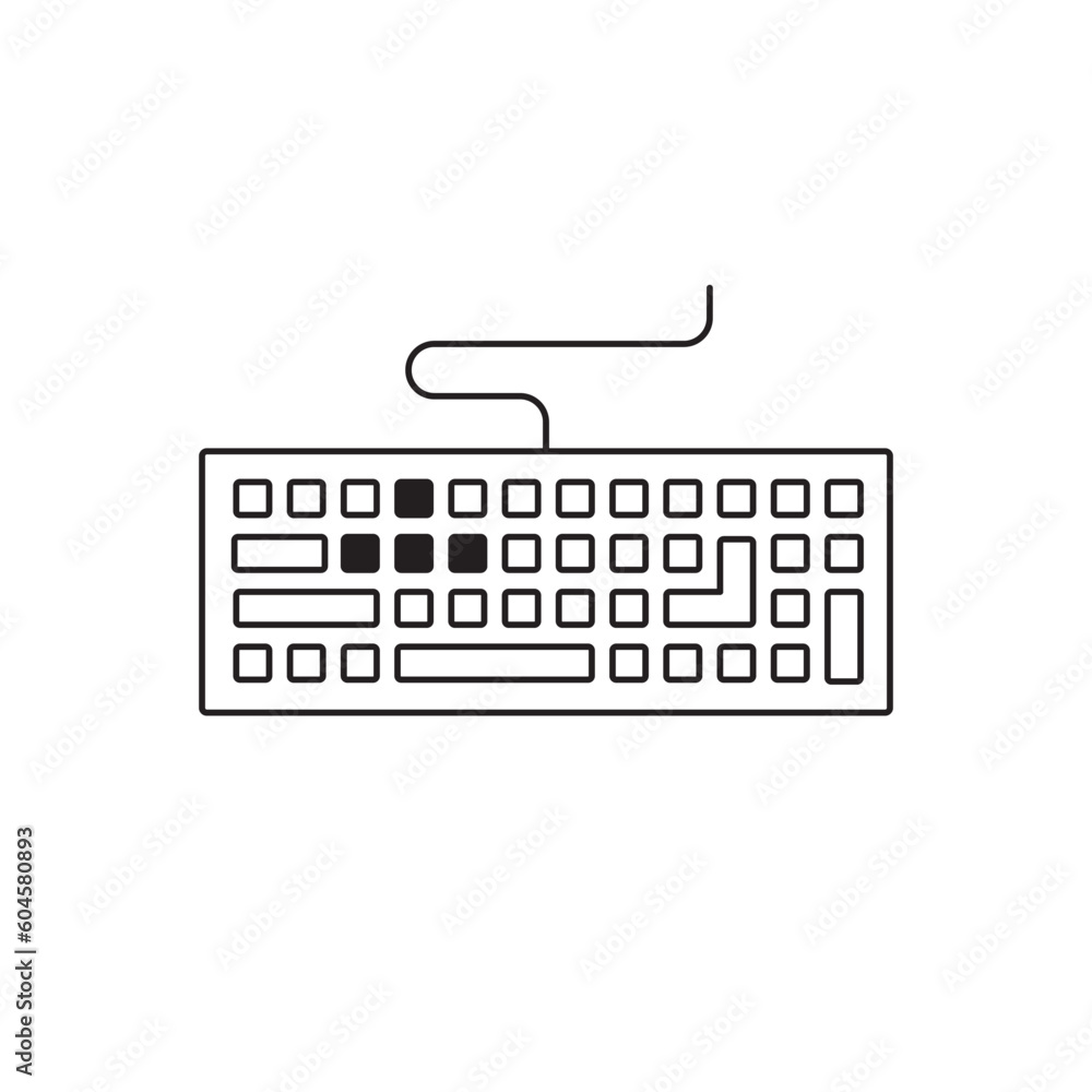 Fototapete keyboard vector icon. keyboard linear flat sign design. computer keyboard symbol pictogram. clavier 
