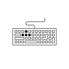 Keyboard vector icon. Keyboard linear flat sign design. Computer keyboard symbol pictogram. Clavier symbol. UX UI keypad icon 