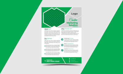  professional flyer design layout space for photo background, vector illustration template in A4 size