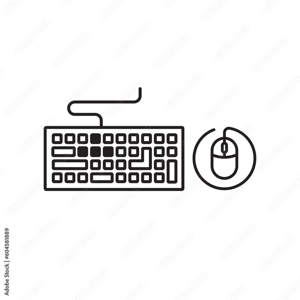 Fototapete keyboard vector icon. keyboard linear flat sign design. computer keyboard symbol pictogram. clavier 
