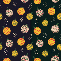 hand drawn christmas lights ornament seamless pattern