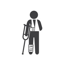 illustration of injury, accident icon, vector art.