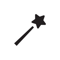 Magic wand with stars flat sign design. Magic wand vector icon. Magic wand symbol pictogram. UX UI icon