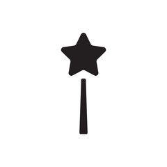 Magic wand with stars flat sign design. Magic wand vector icon. Magic wand symbol pictogram. UX UI icon