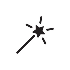 Magic wand with stars flat sign design. Magic wand vector icon. Magic wand symbol pictogram. UX UI icon