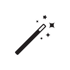 Magic wand with stars flat sign design. Magic wand vector icon. Magic wand symbol pictogram. UX UI icon