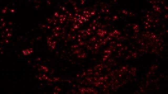 Abstract red computer hex code full-frame loop background. Concept binary encryption technology algorithm screen animation for hud design and artificial intelligence machine learning design template.