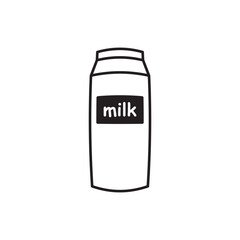 Milk product package flat sign design. Milk package vector icon. Milk box symbol pictogram.  