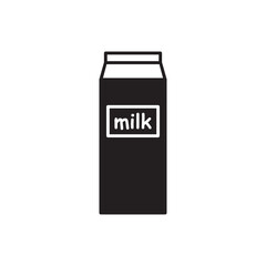 Milk product package flat sign design. Milk package vector icon. Milk box symbol pictogram.  