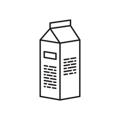 Milk product package flat sign design. Milk package vector icon. Milk box symbol pictogram.  