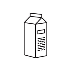 Milk product package flat sign design. Milk package vector icon. Milk box symbol pictogram.  