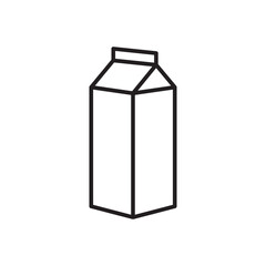 Milk product package flat sign design. Milk package vector icon. Milk box symbol pictogram.  