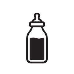 Title: Milk bottle vector icon. Natural milk flat sign design. Milk symbol pictogram. UX UI icon
