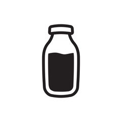 Title: Milk bottle vector icon. Natural milk flat sign design. Milk symbol pictogram. UX UI icon