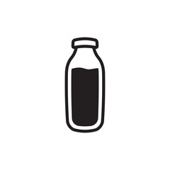 Title: Milk bottle vector icon. Natural milk flat sign design. Milk symbol pictogram. UX UI icon
