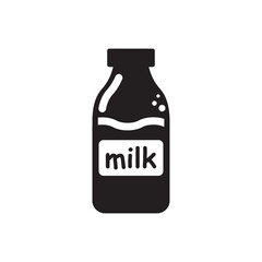 Fototapeta na wymiar Title: Milk bottle vector icon. Natural milk flat sign design. Milk symbol pictogram. UX UI icon