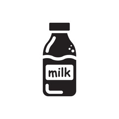 Title: Milk bottle vector icon. Natural milk flat sign design. Milk symbol pictogram. UX UI icon