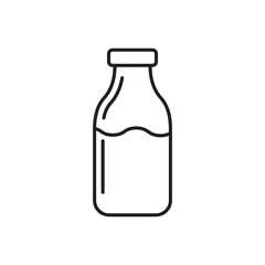 Title: Milk bottle vector icon. Natural milk flat sign design. Milk symbol pictogram. UX UI icon