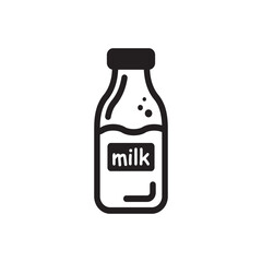Fototapeta na wymiar Title: Milk bottle vector icon. Natural milk flat sign design. Milk symbol pictogram. UX UI icon