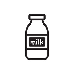 Title: Milk bottle vector icon. Natural milk flat sign design. Milk symbol pictogram. UX UI icon