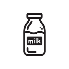 Milk bottle vector icon. Natural milk flat sign design. Milk symbol pictogram. UX UI icon