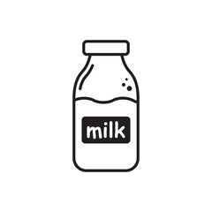 Milk bottle vector icon. Natural milk flat sign design. Milk symbol pictogram. UX UI icon