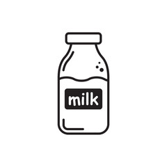 Milk bottle vector icon. Natural milk flat sign design. Milk symbol pictogram. UX UI icon