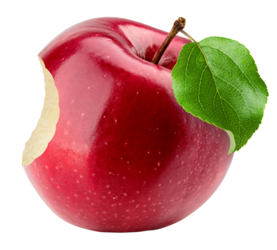 Apple isolated on white background, full depth of field