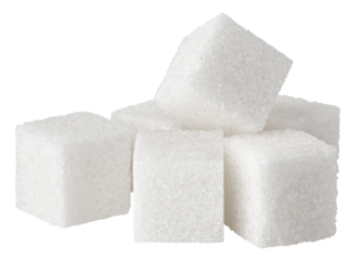 cane sugar cube isolated on white background, clipping path, full depth of field