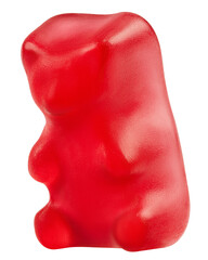 Colorful jelly gummy bear, isolated on white background, clipping path, full depth of field