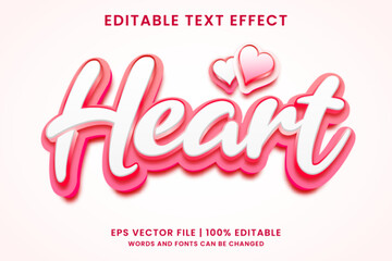 Heart pink 3d editable text effect