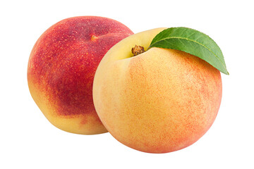 Peach, Nectarine, isolated on white background, full depth of field