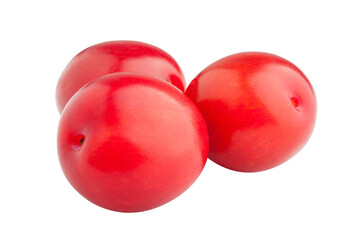 plum isolated on white background, full depth of field