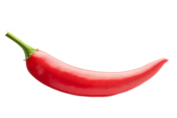 Foto op Canvas red hot chili pepper, isolated on white background, full depth of field © grey