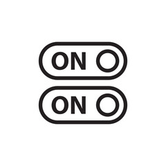 On off vector icon. Switch button flat sign design. On Off switch symbol pictogram. Power button icon. UX UI icon 