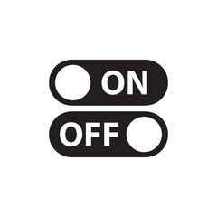 On off vector icon. Switch button flat sign design. On Off switch symbol pictogram. Power button icon. UX UI icon 
