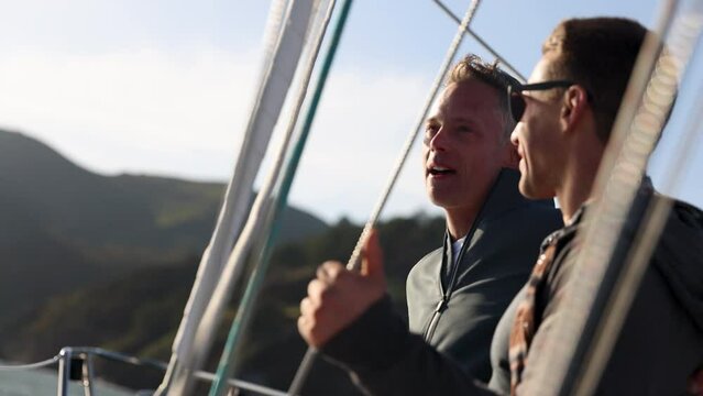 Same Sex Male gay couple adventure sailing San Francisco California