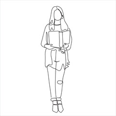 one line art friends group students education boys and girls university and college life education hand drawn illustration vector