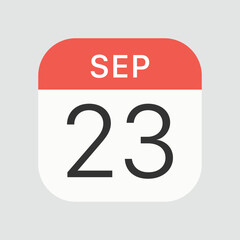September 23 icon isolated on background. Calendar symbol modern, simple, vector, icon for website design, mobile app, ui. Vector Illustration